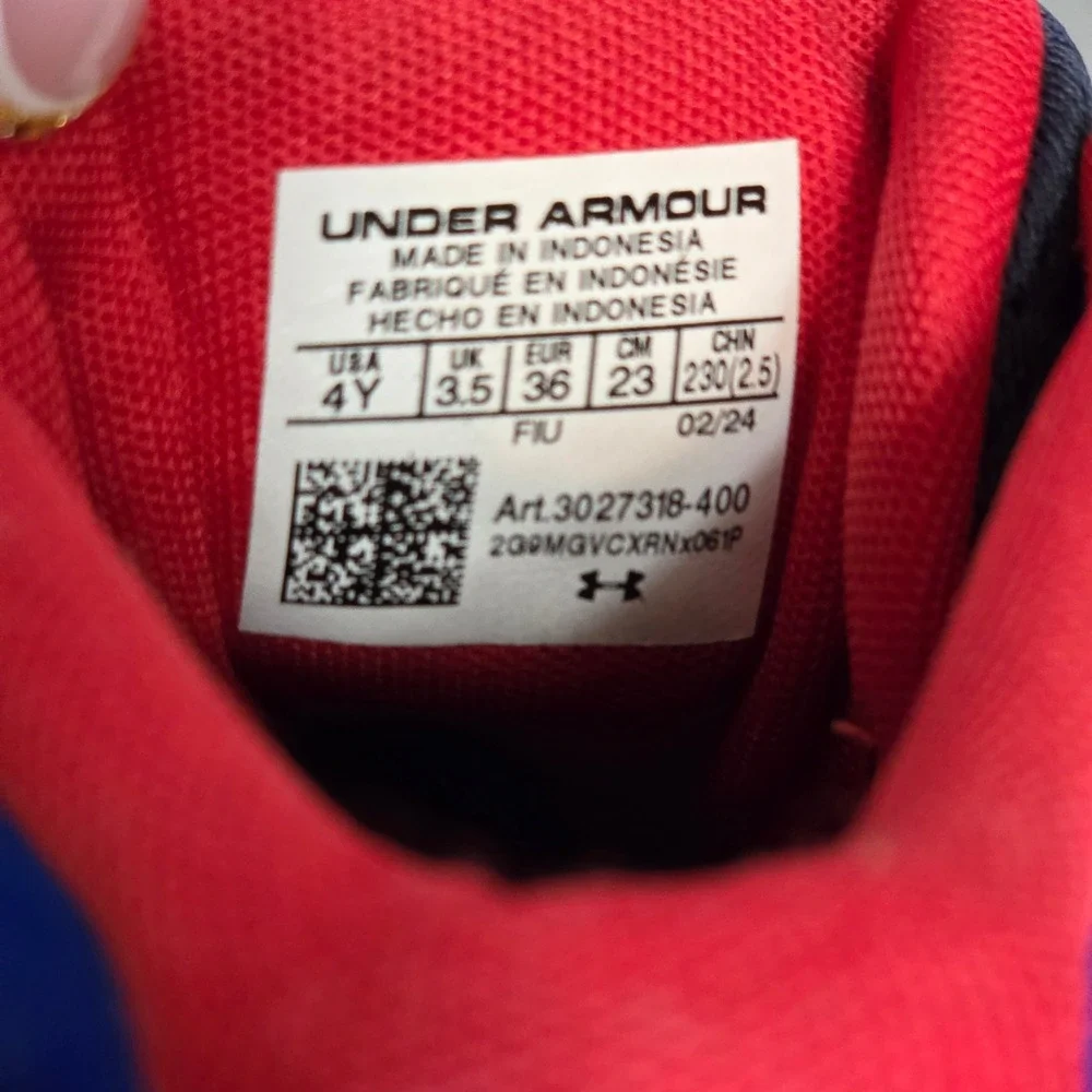 Under Armour Leadoff Mid RM Baseball Cleats Kids 4Y Blue Red Stars Stripes